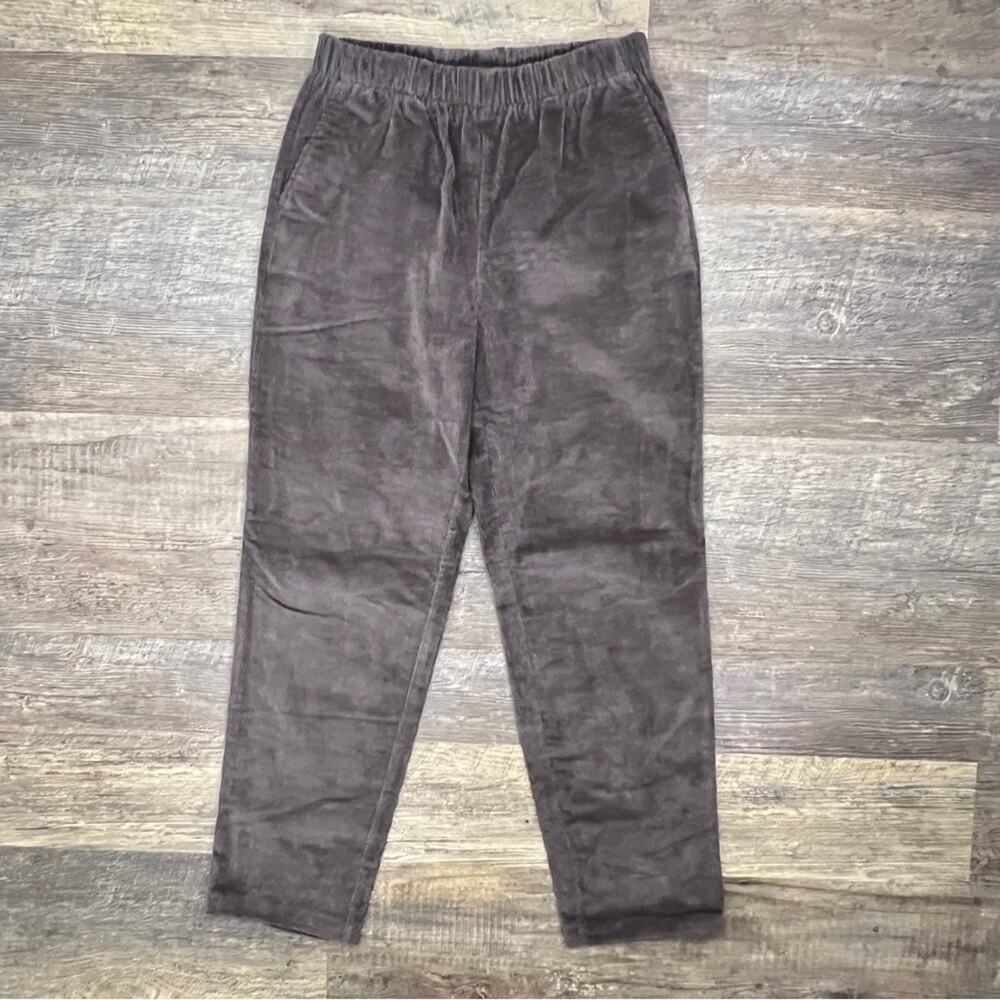 D&CO dark gray elastic waist corduroy pants size small S B153
